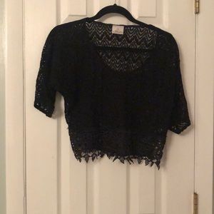 Boho chic black crop top